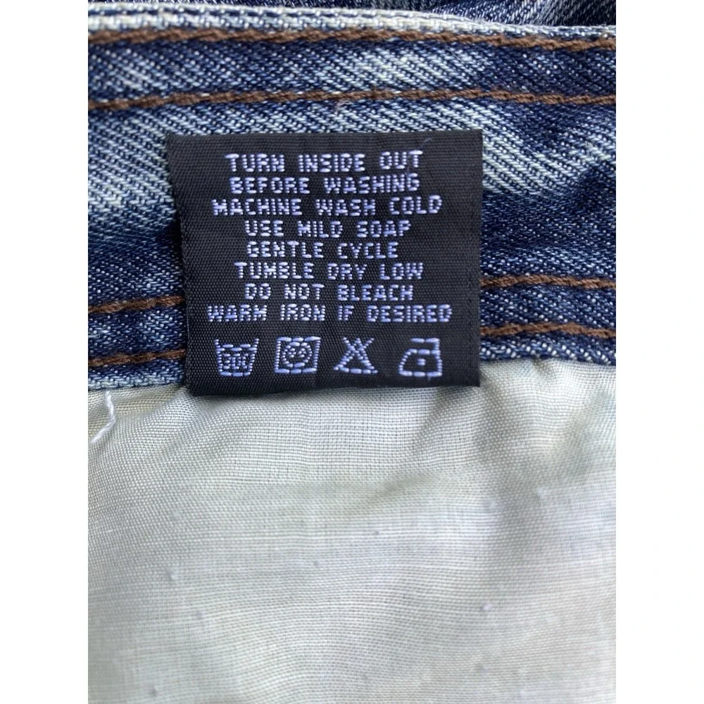 Brooklyn Xpress Moto Jeans Mens 40x34 Blue Acid Wash Distressed Cyber Y2K Biker